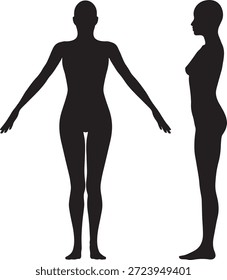 Fashion Frau solide Vorlage Figur Silhouette 