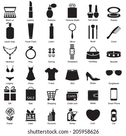 Fashion and women accessories, icons