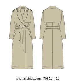 fashion women beige coat vector