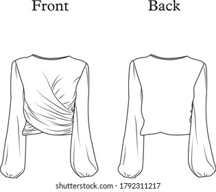 
Fashion women blouse vector template pattern