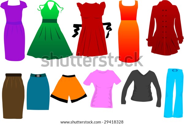 Fashion Women Dress Vector Stock Vector Royalty Free 29418328 