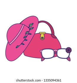 fashion women ha with bag and sunglasses