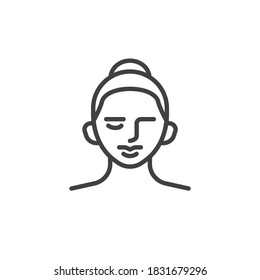 Fashion women hairstyle line icon. linear style sign for mobile concept and web design. Stylish woman Hairstyle outline vector icon. Symbol, logo illustration. Vector graphics