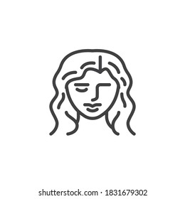 Fashion women hairstyle line icon. linear style sign for mobile concept and web design. Stylish woman Hairstyle outline vector icon. Symbol, logo illustration. Vector graphics