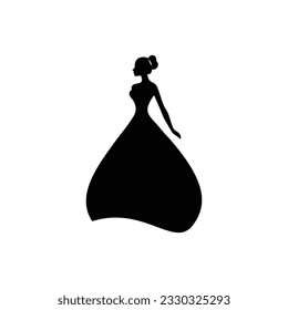 Fashion women Logo of beauty portrait silhouette clipart vector, boutique store icon, clothing shop symbol. isolated on white background.
