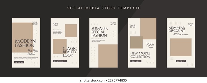 Fashion women shirt trendy for social media story post template. Editable vector design