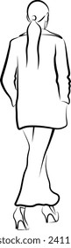 Fashion Women Sketch. Vector illustration 
