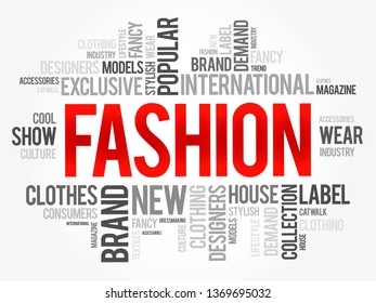 Fashion word cloud collage, concept background