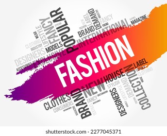 Fashion word cloud collage, concept background