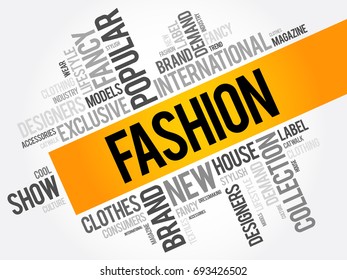 Fashion Word Cloud Collage Concept Background Stock Vector (Royalty ...