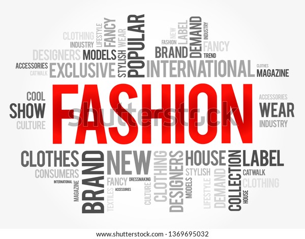 Fashion Word Cloud Collage Concept Background Stock Vector (Royalty ...