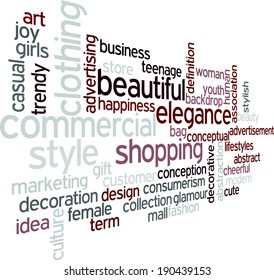 Fashion word cloud concept in vector on white background