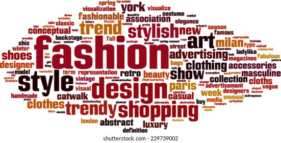 Fashion Word Cloud Concept Vector Illustration Stock Vector (Royalty ...