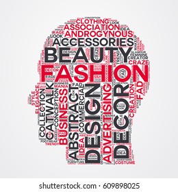 fashion word cloud head typography