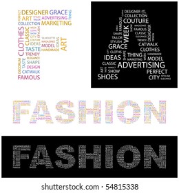 FASHION. Word collage. Vector illustration.