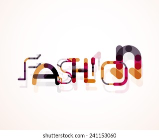 Fashion word font concept, minimal line design