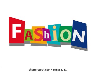 Fashion Word Text Cut Paper Flat Stock Vector (Royalty Free) 506553781 ...