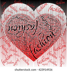 fashion words and heart design vector print pattern