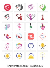 fashion worker icon set
