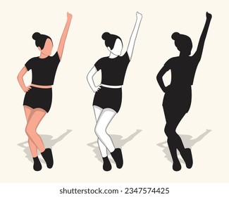 Fashion young woman in elegant vector illustration