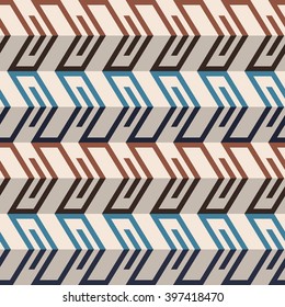Fashion zigzag pattern in brown retro colors. Seamless chevron pattern. Vector background