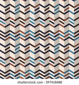 Fashion zigzag pattern in brown retro colors. Seamless chevron pattern. Vector background