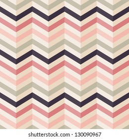 Fashion zigzag pattern in retro colors, seamless vector background