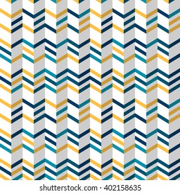 Fashion zigzag pattern in yellow and colors. Seamless chevron pattern. Vector background