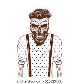 fashion zombie dressed in t-shirt.Hipster style.Vector illustration