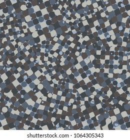 Fashionable abstract background. Multicolor texture. Squares, circles and intermediate forms.