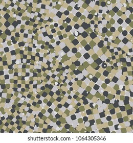 Fashionable abstract background. Multicolor texture. Squares, circles and intermediate forms.