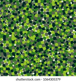 Fashionable abstract background. Multicolor texture. Squares, circles and intermediate forms.