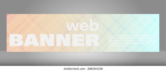 Fashionable abstract banner with a smooth gradient from peach to blue Complex multi-layered curve design for business presentations, flyers, posters. Text. Fashionable pastel colors