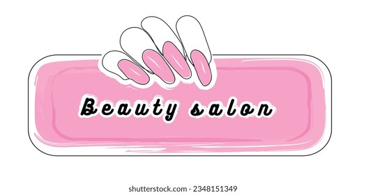 Fashionable abstract hand text. retro pink  style sign. trendy graphic design for business idea. vector illustration for banner, print, social network. modern illustration. barbie style