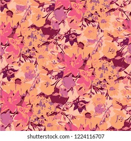 Fashionable abstract pattern in small flowers. Floral background for textiles.