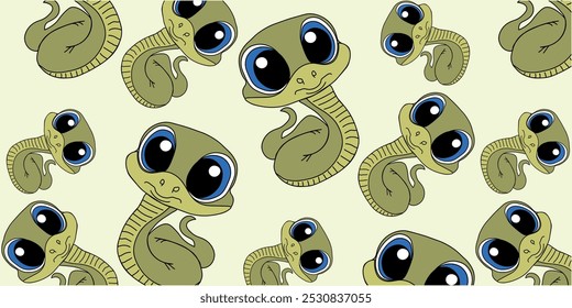 Fashionable abstract seamless pattern with snake print. Snake is the symbol of 2025. Cartoon character. Vector illustration for textiles, wallpaper, wrapping packaging, branding, creative projects.