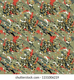 Fashionable Abstract Seamless Pattern. Stylized Spotted Leopard Skin, Animal Background for Fashion, Print, Wallpaper, Fabric. Vector illustration