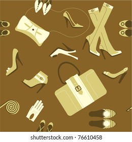 Fashionable accessories seamless pattern