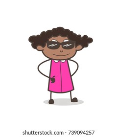 Fashionable African Girl with Black Sunglasses
