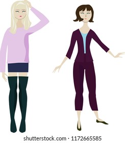 Fashionable, attractive, lovely girls