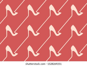 Fashionable background in 60s 70s style. Footgear wrapping paper, wallpaper and textile design, background.