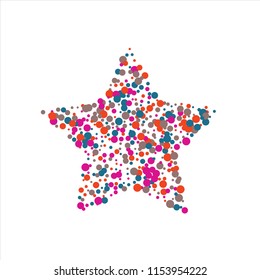 Fashionable background with multicolored circles. Confetti.