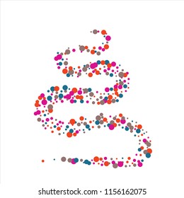 Fashionable background with multicolored circles. Confetti.