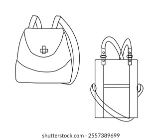  Fashionable Backpack For Women Vector Art