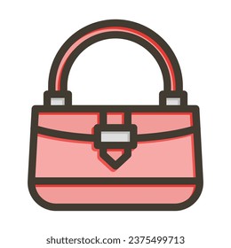 Fashionable Bag Vector Thick Line Filled Colors Icon For Personal And Commercial Use.
