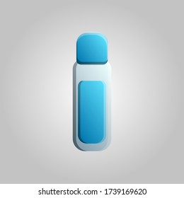 Fashionable beautiful beauty glamorous trendy blue jar cosmetic roller deodorant on a white background. Vector illustration.
