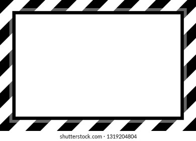 fashionable black and white stripe frame template for background copy space, banner frame striped awning, stripe frame for advertising promotion special sale discount on media online beauty products