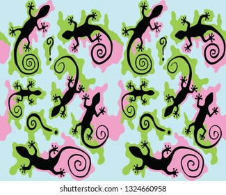 Fashionable camouflage design with lizard silhouettes.Vetor illustration .