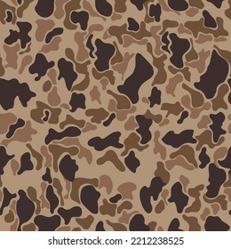 Patrón militar de moda de camuflaje, color de arena, fondo sin costura. Ejército