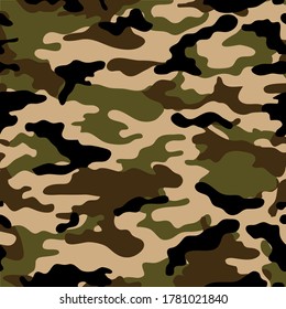 Fashionable camouflage pattern. Seamless pattern. Abstract military or hunting camouflage background. Vector illustration.